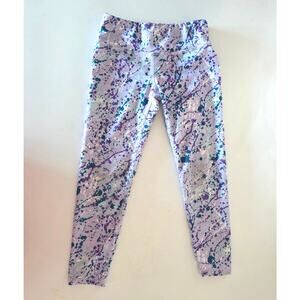 Athletic Works Purple w/ Paint Splatters Girls Leggings - XS (4/5)